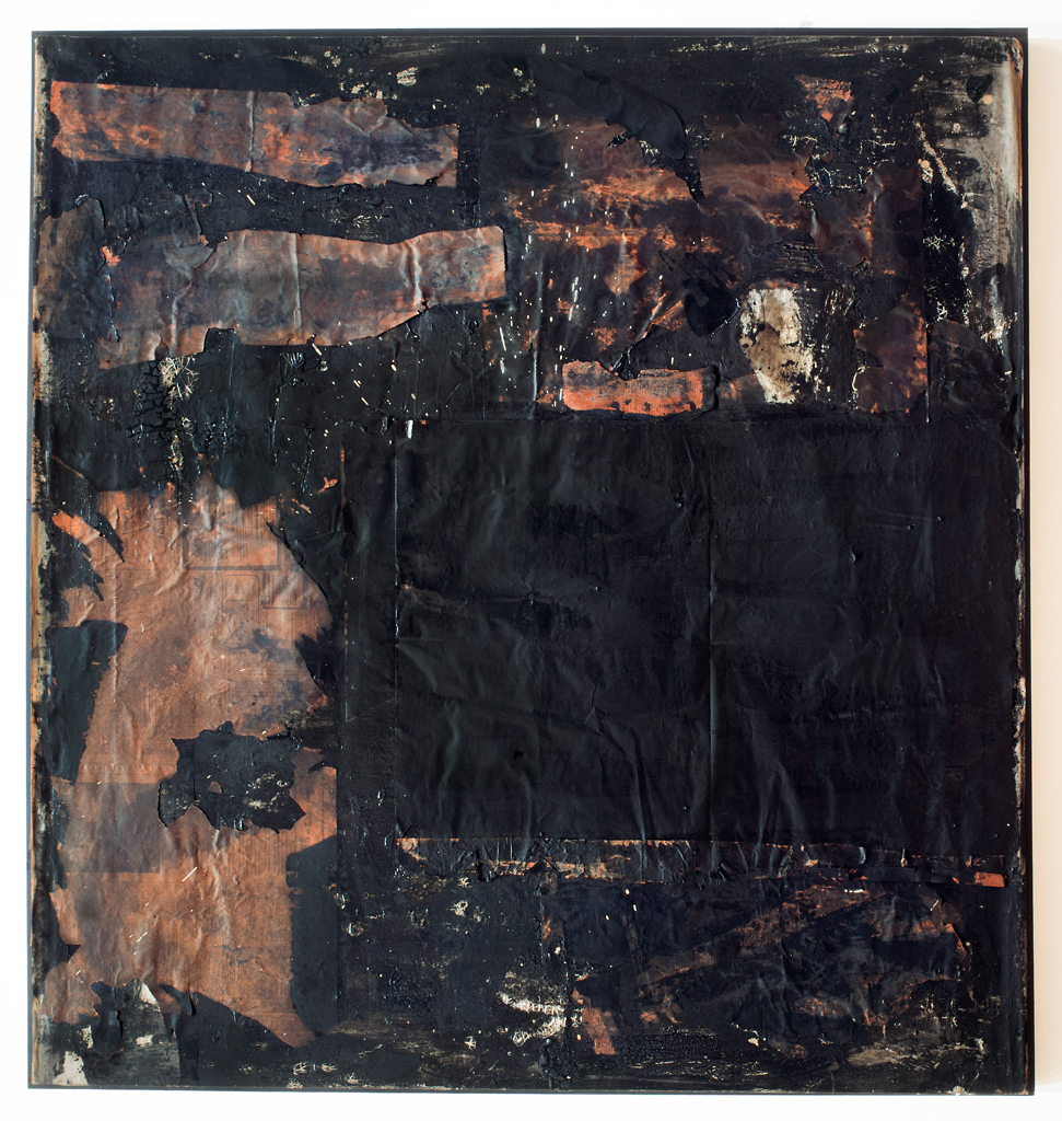 <em>Untitled</em> [black painting with portal form]