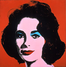 Warhol woman smiling with red lips