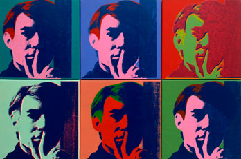 Warhol, six self portraits