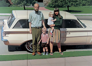 Bechtle, family in front of car