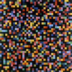 Ellsworth Kelly, scattered black and colored squares