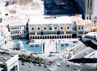 aerial photograph of las vegas hotel