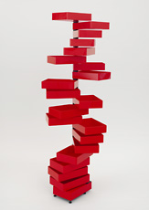 Kuramata, cabinet of stacked red rectangles
