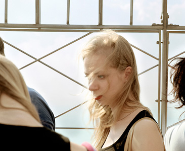 Rubinfien, photo of concerned girl on top of empire state building
