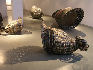 Ranjani Shettar, woven sculptures on ground