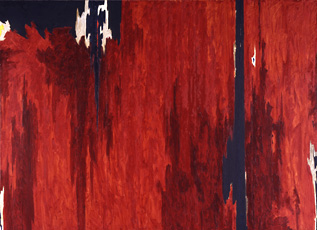 clyfford still, red abstract painting