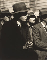 Dorothea Lange, photo of four men in hats and suits