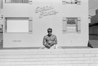Henry Wessel, photo of shirtless man in front of motel