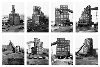 Belcher, grid of eight photographs of industrial building
