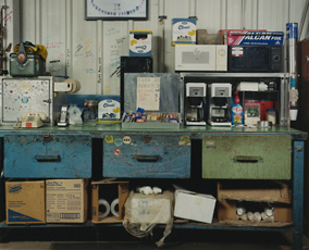 Sharon Lockhart, countertops and messy cabinets
