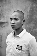 Zanele Muholi, black and white photo portrait