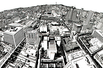 Rigo 98, aerial perspectival view of San Francisco