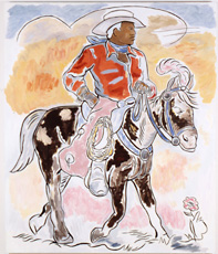 John Bankston, painting of cowboy riding horse