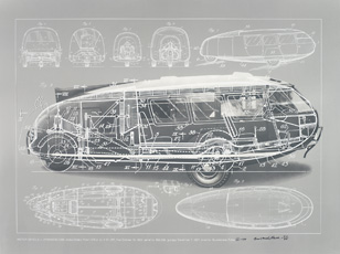 Buckminster Fuller print of motor vehicle