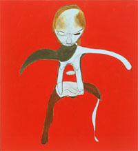 Tyson, abstract figure with red background