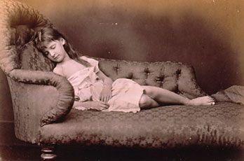 Lewis Carroll, girl sleeping on couch