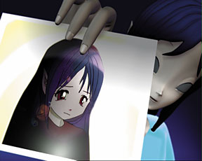 animated girl holding picture of sad girl
