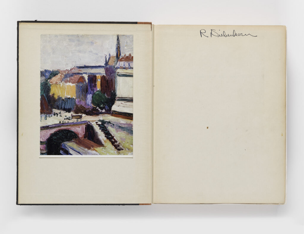 Alfred Barr, ​Matisse: His Art and His Public​, 1951 (inside cover with Richard Diebenkorn's signature)