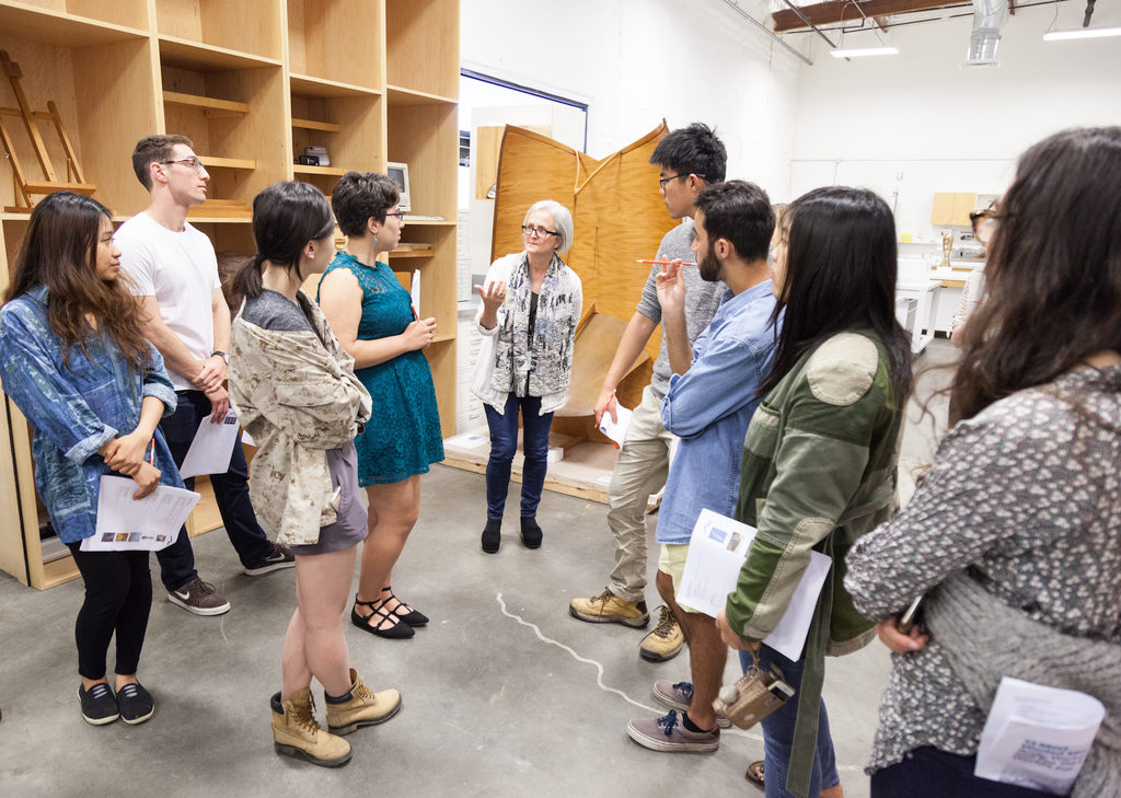 JIll Sterrett leading a tour through Collections Center storage during the Rauschenberg Study Days