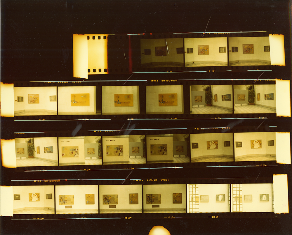 Thumbnail of negative strips showing gallery installation shots
