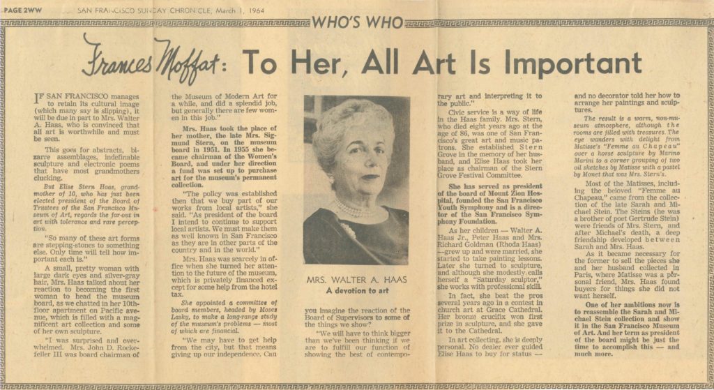 Newspaper clip about Elise Haas