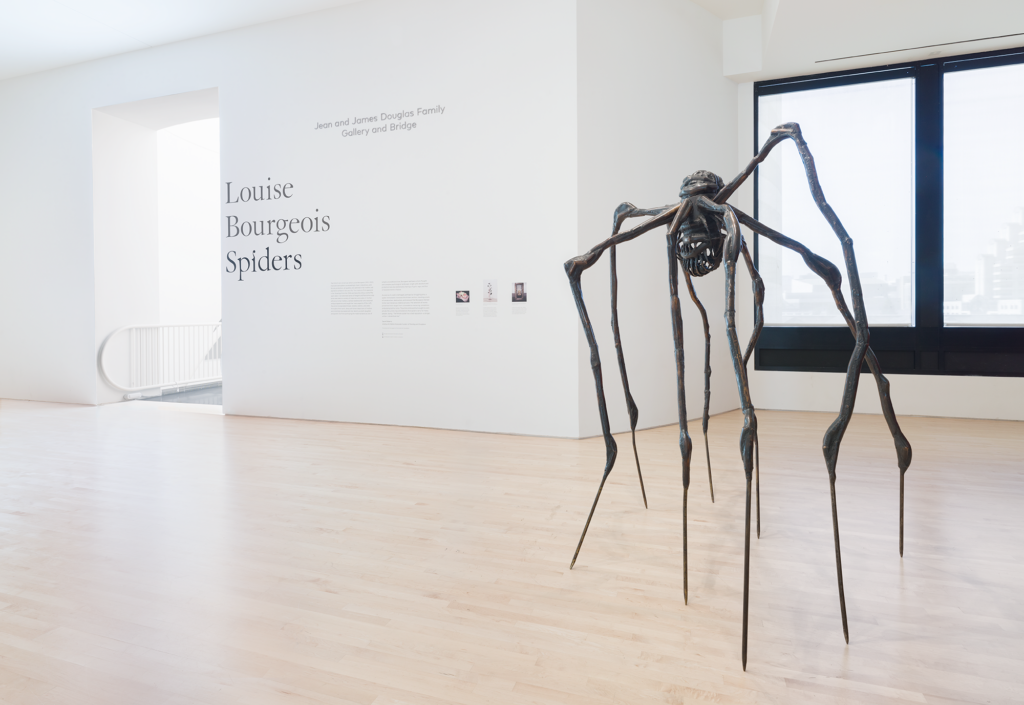 Installation view of Louise Bourgeois Spiders