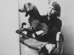 William Wegman portrait with dog