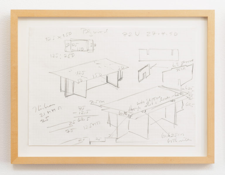 Donald Judd sketches for a desk