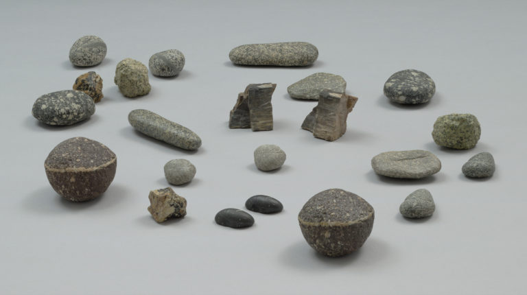 several stones on a flat plane, Vija Celmins