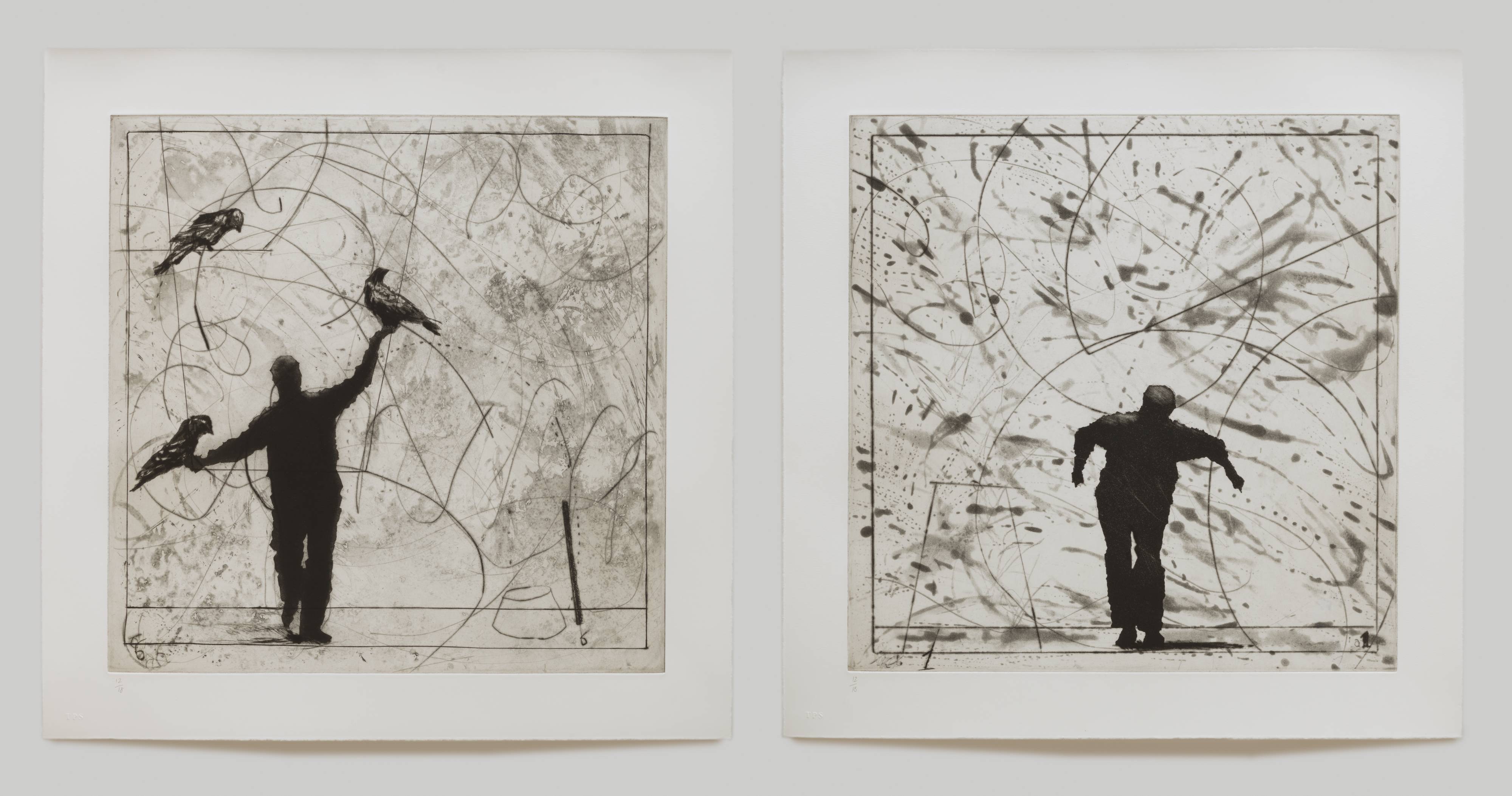 William Kentridge, Bird Catching, Set III, 2006 · SFMOMA