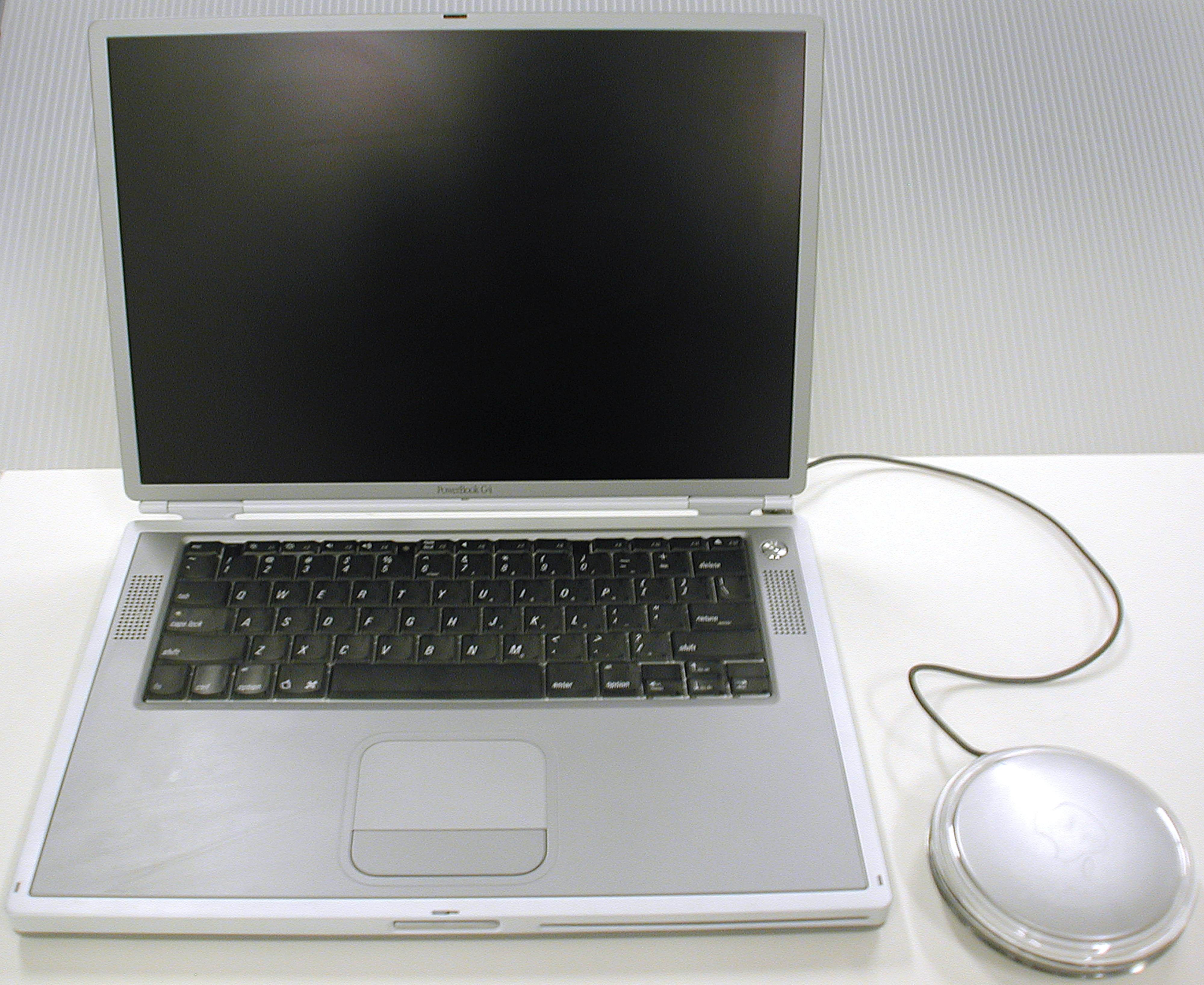 Picture of a Titanium PowerBook G4 laptop computer