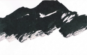 Etel Adnan's black and white illustration from Journey to Mount Tamalpais.