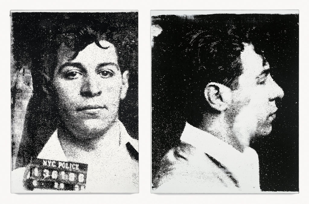 two  monochrome mugshots of Frank B.