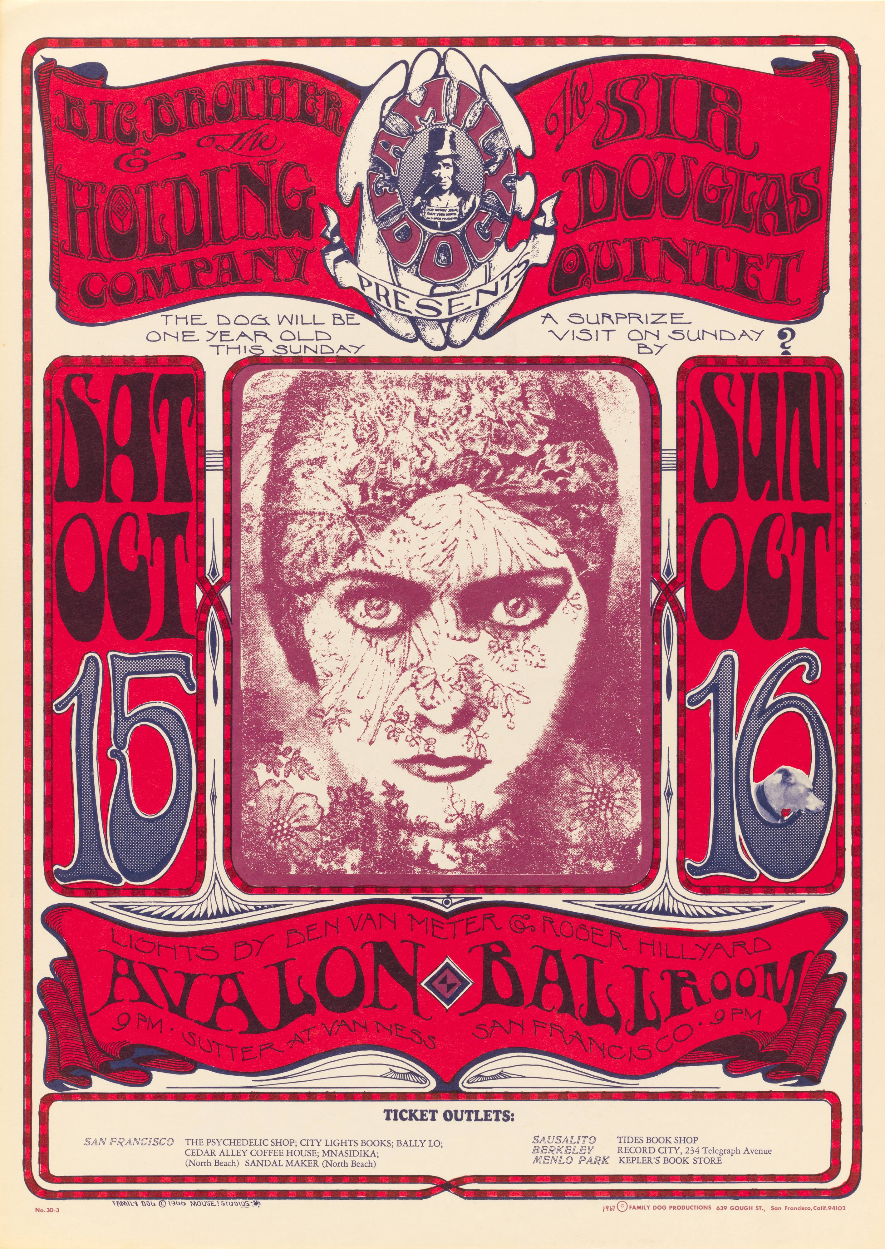 Big Brother and the Holding Company; Sir Douglas Quintet, Avalon Ballroom, October 15-16, 1966