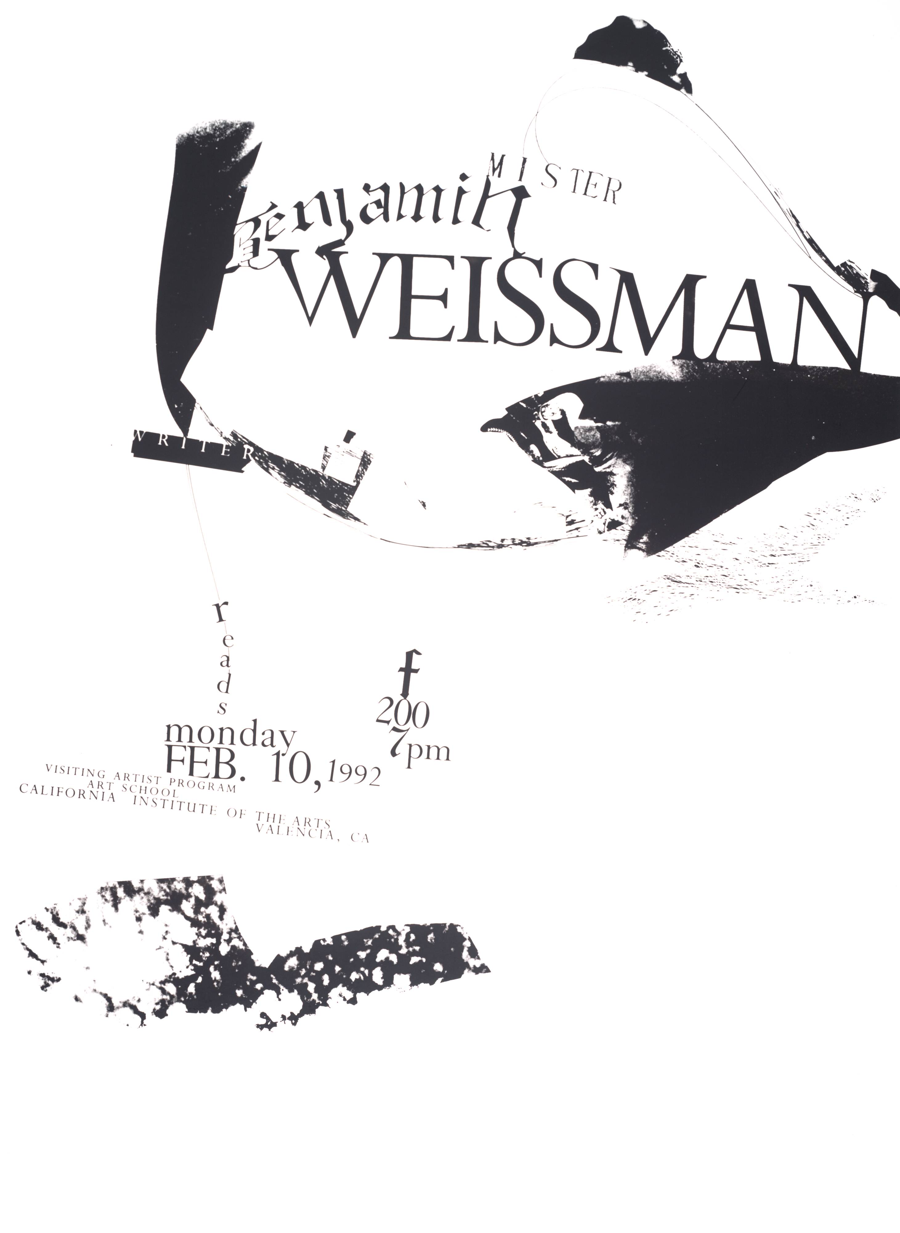 Benjamin Weissman Lecture poster