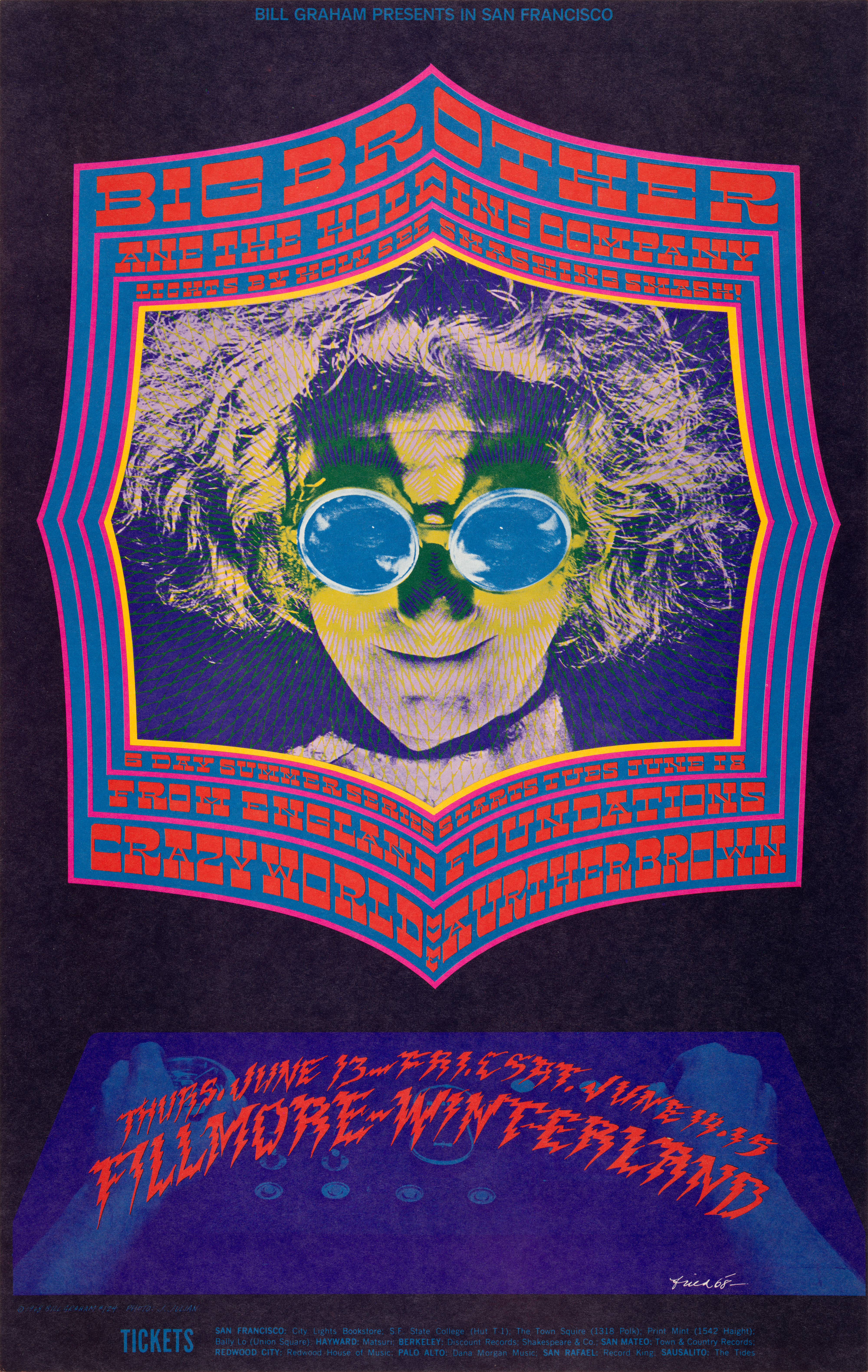 Big Brother and the Holding Company, The Crazy World of Arthur Brown, Fillmore Auditorium, June 13, 1968 and Winterland, June 14-15, 1968